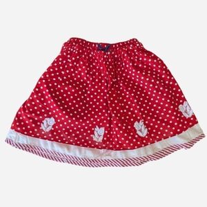 Red Polka Dot Skirt with White Trim